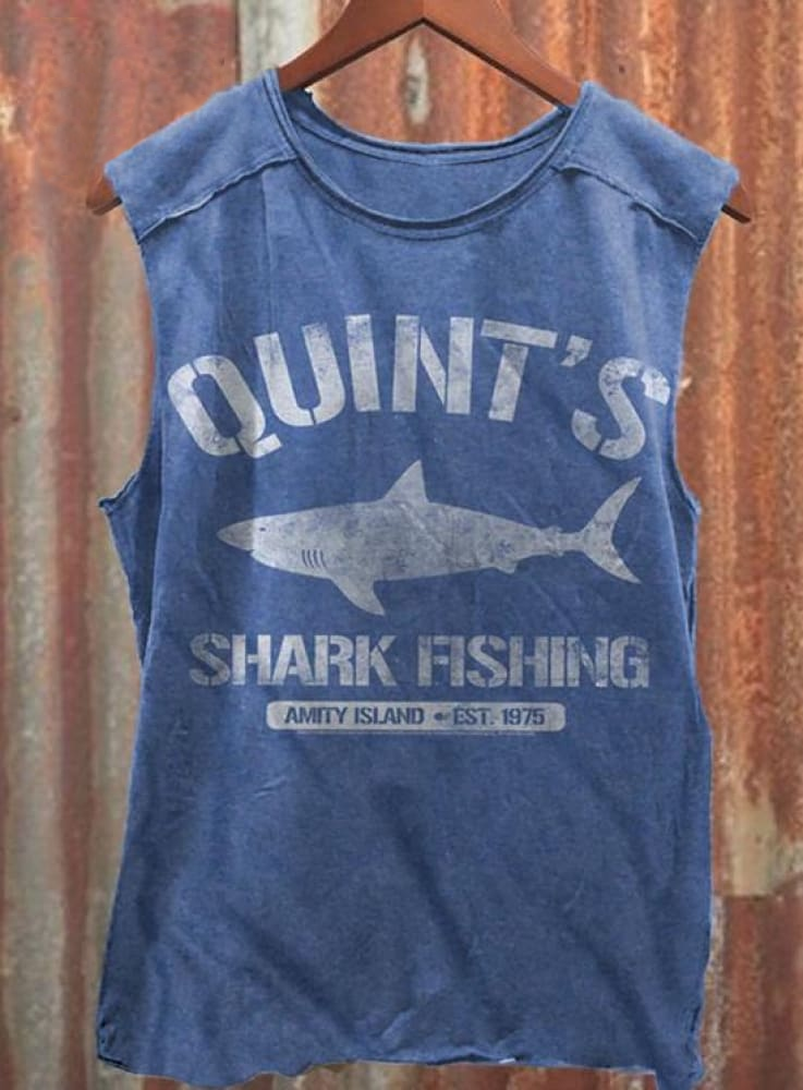 Comstylish Quint's Shark Fishing Jaws Retro Unisex Classic Tank Top