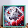 Rose And Wolf Under The Moon-11CT Stamped Cross Stitch 40*40cm/15.75*15.75in