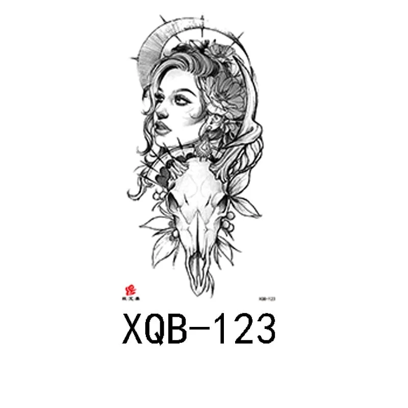 Small Full Arm Waterproof Tattoo Sticker Half Arm Arm Fierce Wolf Head Animal Arm Lasting European and American Tattoo Sticker