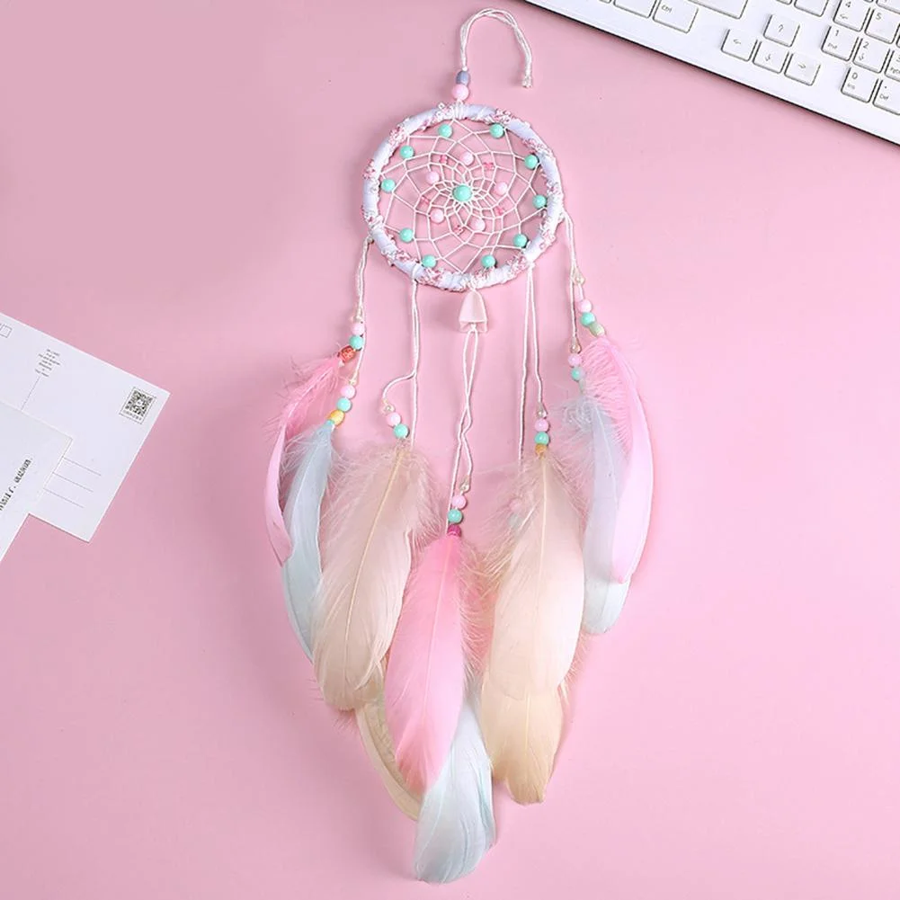 Hollow Wind Chimes Handmade Dreamcatcher Feather Pendant Wall Hanging Decor