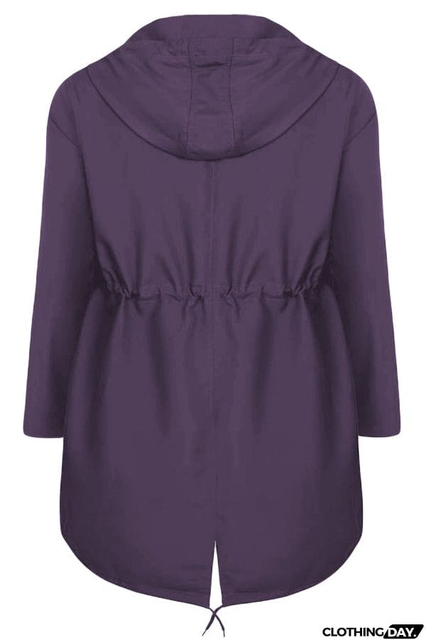 Plus Size Pocket Parka Jacket