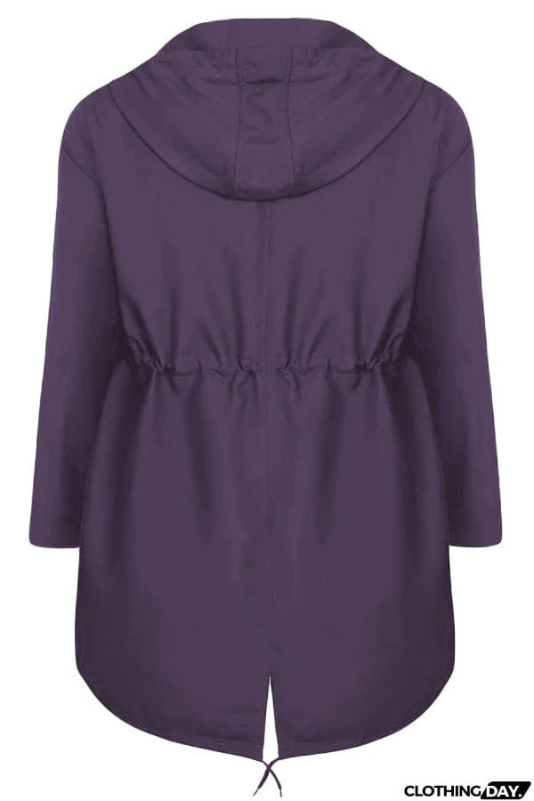 Plus Size Pocket Parka Jacket