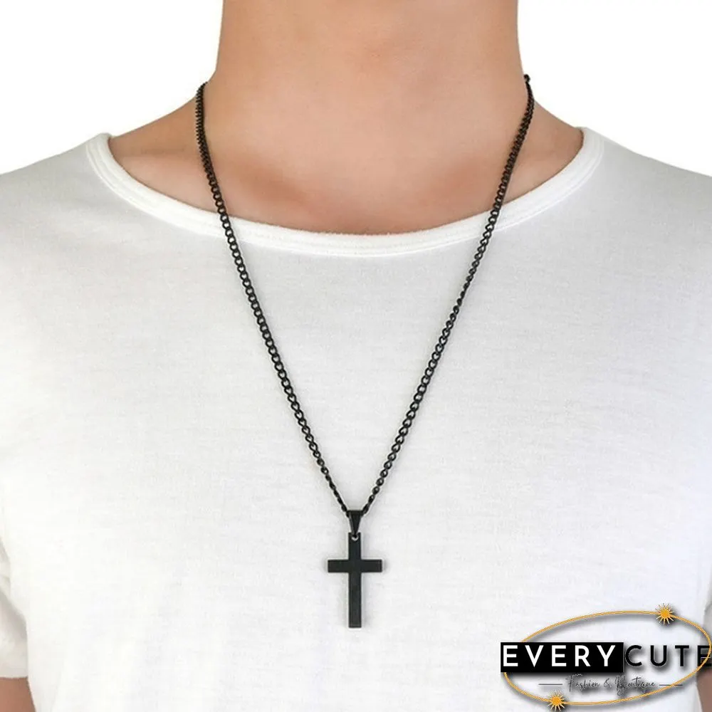 Fashion Simple Cross Pendant Necklace Cross Necklace Jewelry for Men Christmas gift