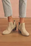 Women's Elegant Cut Out Suede Pointed Toe Heeled Ankle Boots
