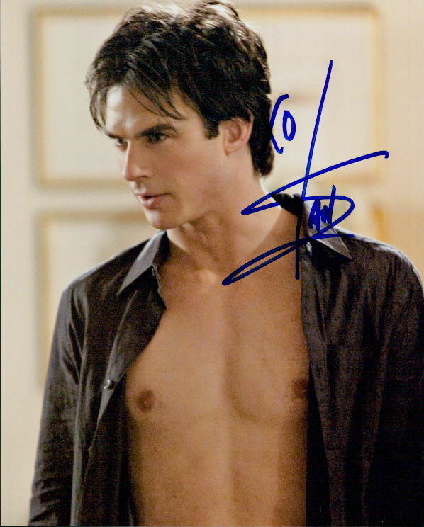 Ian Somerhalder shirtless signed 8x10 Photo Poster painting in-person