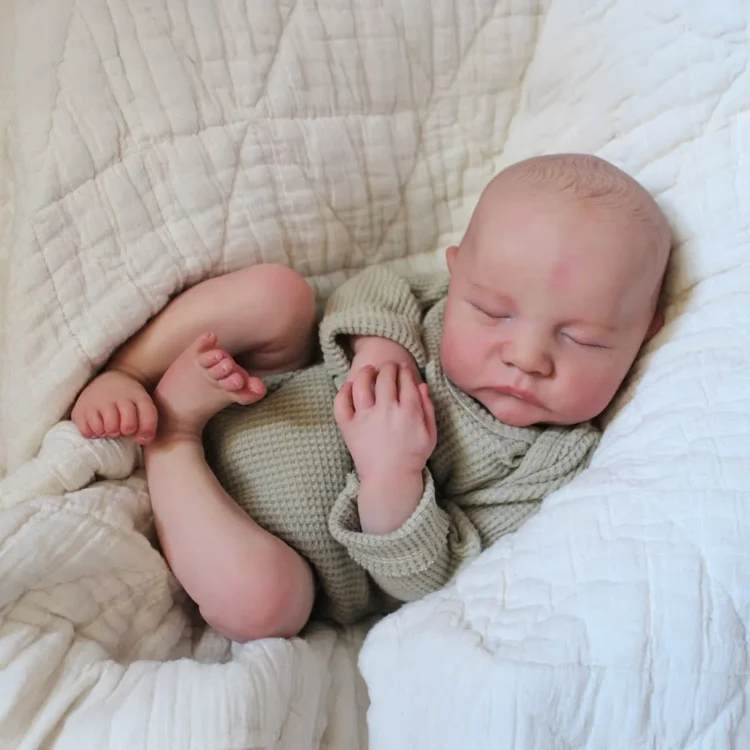 20" Newborn Lifelike Sleeping Baby Painted Hair Doll Boy Named Lokera：Realistic Reborn Baby Dolls By Rsgdolls®