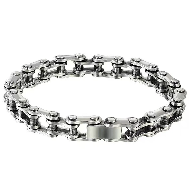 925 Silver Men's personality hip-hop simple motorcycle chain bracelet
