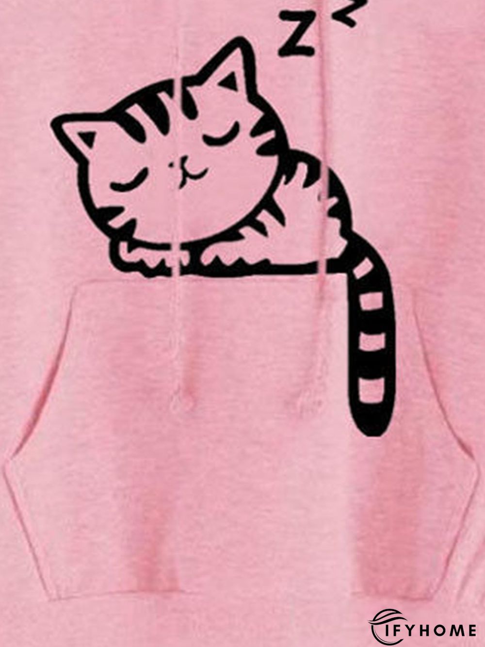 Long Sleeve Cat Printed Hoodie | IFYHOME