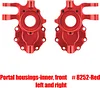 AMK Anodized Aluminum Portal Axle Housing Set Red Brass Weights for 1/10 RC Crawler TRX4 Axles Upgrade Parts(6-in-1 Brass Counter Weight)