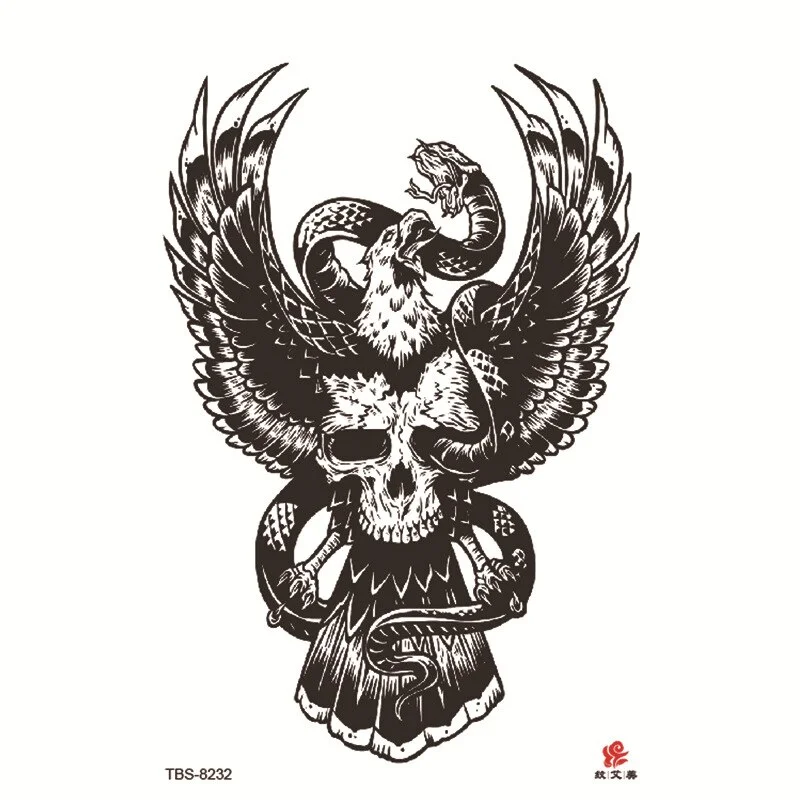Sdrawing Temporary Tattoo Sticker Dark Snake Tattoos Flower Tatoos Body Art Geisha Water Transfer Clavicle Arm Fake Tatto