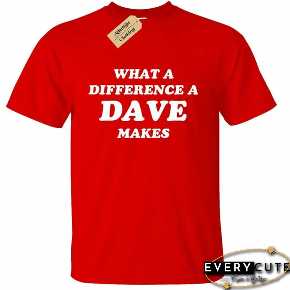 详情 Mens What a difference a DAVE makes T-Shirt Funny David Name gift