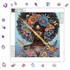 Floral Butterfly Black Lady Special Shaped 5D DIY Partial Drill Diamond Art Kit 30x30cm Diamonds Dots Gem Art Kits for Adults Home Decor
