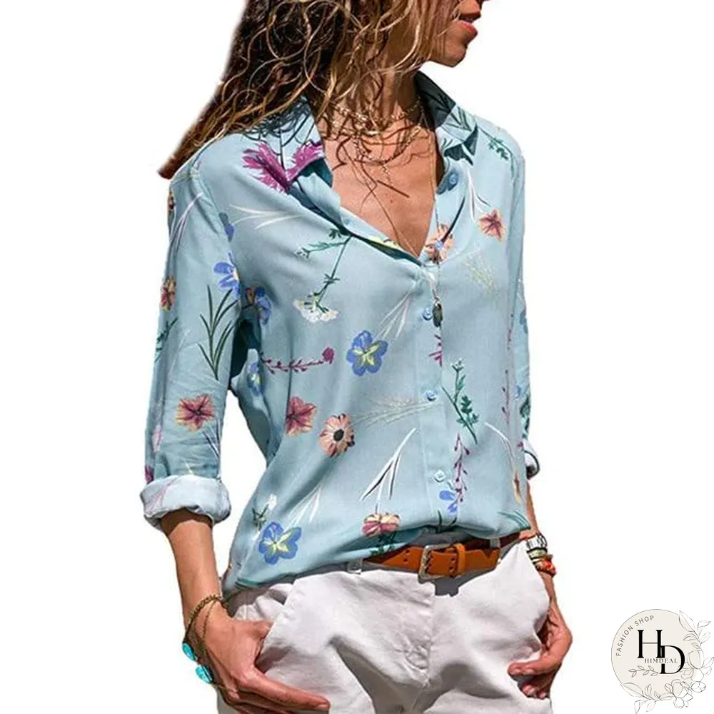 Women Color Block Striped Shirt Elegant Casual Long Sleeve Blouse