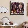 Biblioth&egrave;que poup&eacute;e fleur - perceuse ronde peinture diamant - 40*40cm