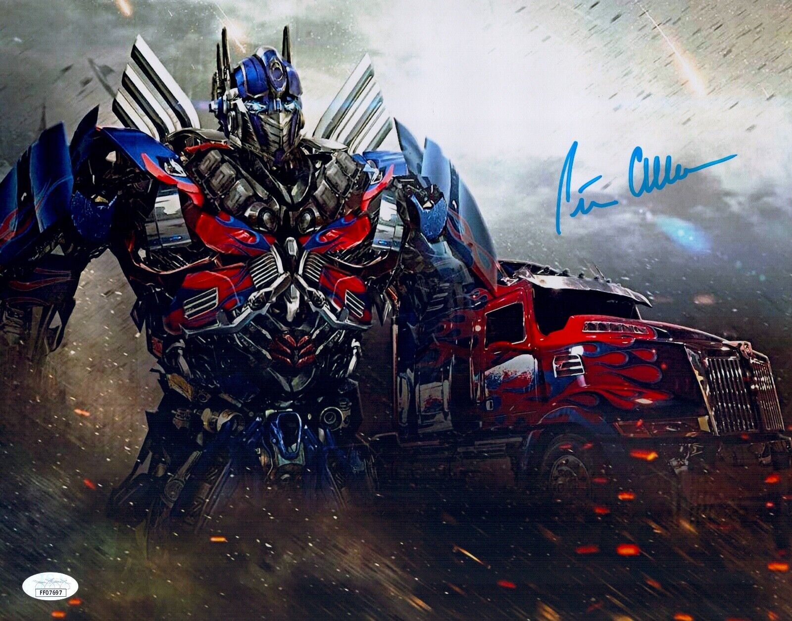 PETER CULLEN Signed OPTIMUS PRIME Metallic 11x14 Photo Poster painting Autograph JSA COA