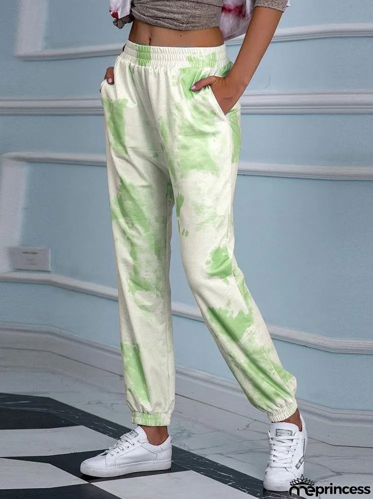Women Tie-dyed Print Loose Casual Pants for Women