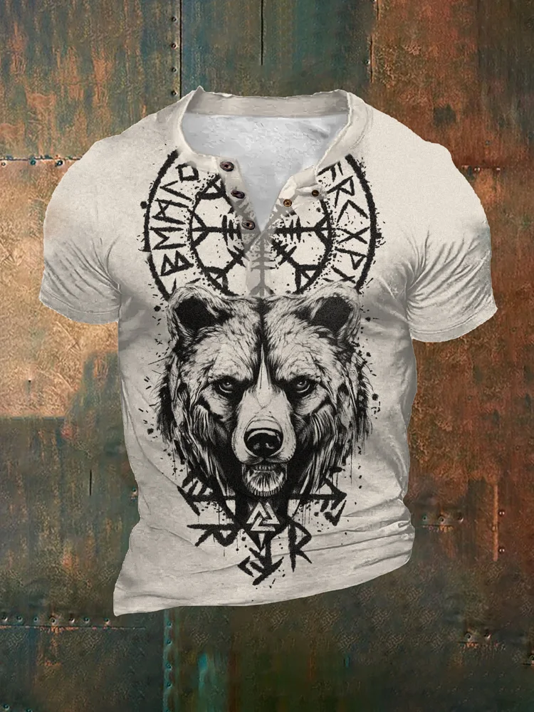 VChics Viking Bear Totem Men's Casual T-shirt