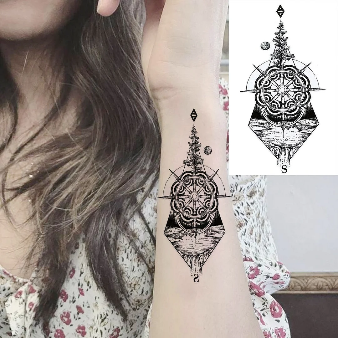 Black Whale Fashion Arm Temporary Tattoos For Women Girl Butterfly Swallow Fake Tattoo Sticker Body Art Waterproof Tatoo Sticker