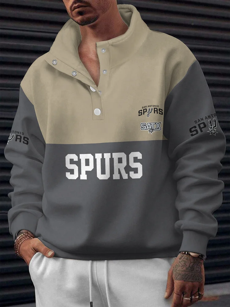 San Antonio Spurs 2025 New Design Casual Snap Mockneck Pullover