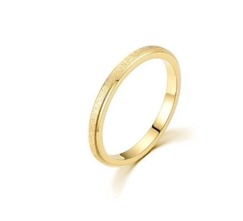 Fashion Circle Titanium Steel 18K Gold Plated Polishing Plating Rings