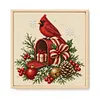 Festive Mail Cardinal DIY 14CT 2 Strands Stamped Cross Stitch Kit for Adults tapestrymarket