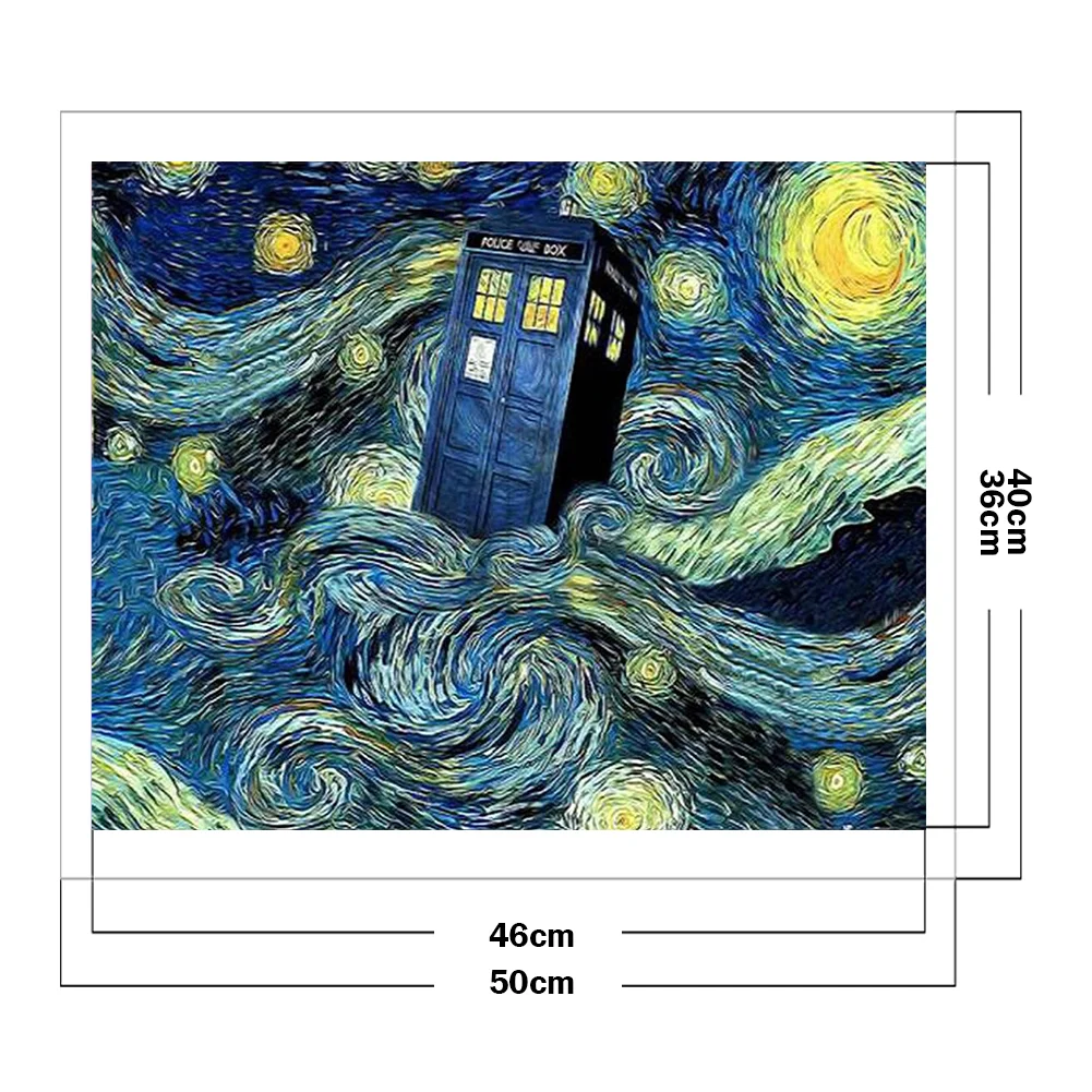 14CT Full Stamped Cross Stitch - Star Booth(Canvas|40*50CM)