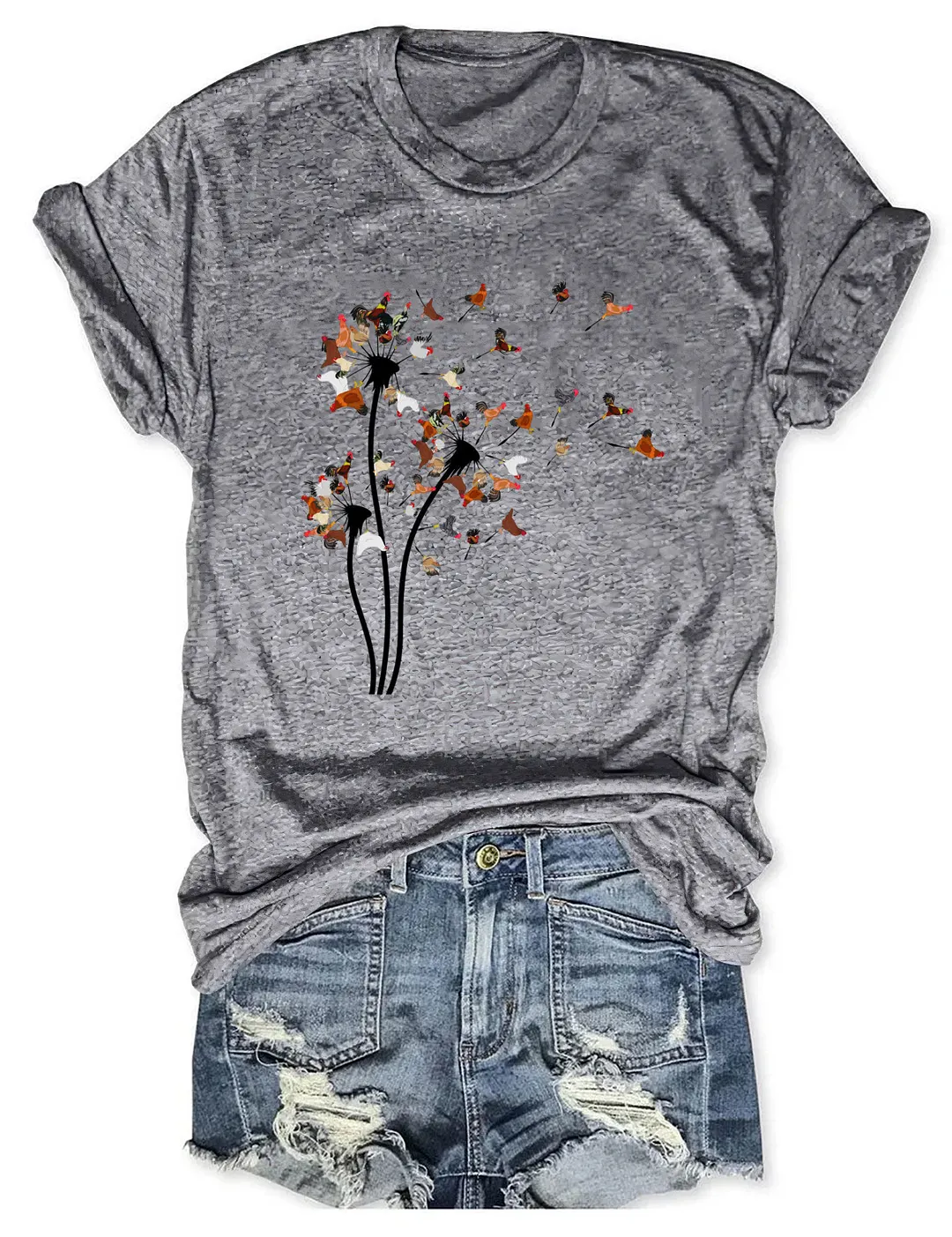 Chicken Dandelion Flower T-shirt