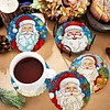 8pcs Cartoon DIY Diamond Painting Wooden Coasters Kits with Holder (Santa Claus)