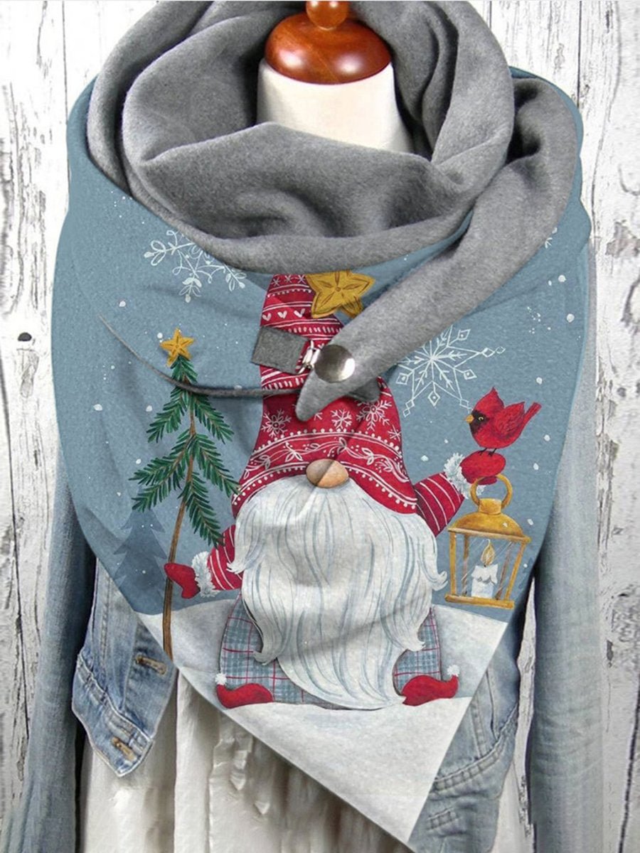 Casual Christmas Santa Claus Pattern Scarves And Shawls