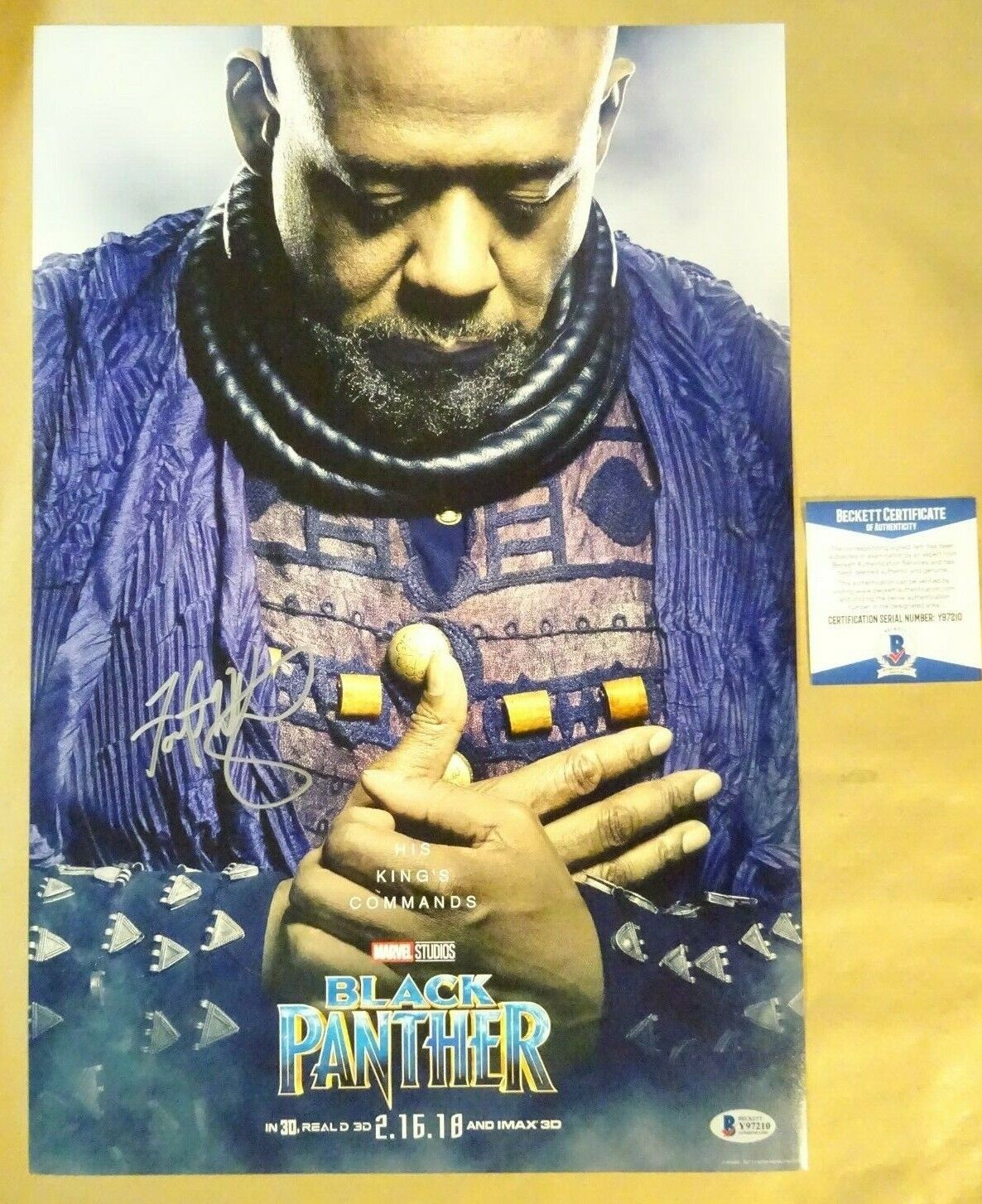 Signed FOREST WHITAKER Autographed BLACK PANTHER 12x18