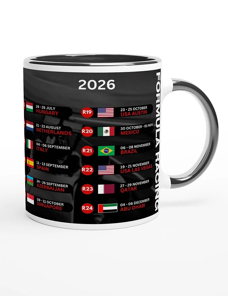2026 Formula Racing Calendar Mug