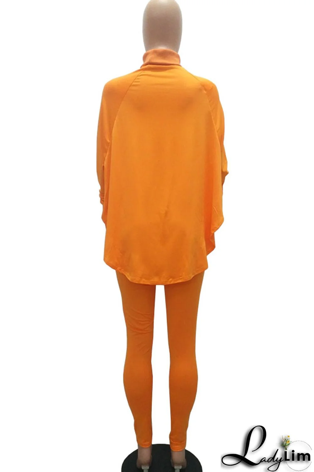 Blue Casual Solid Patchwork Turtleneck Long Sleeve Two Pieces