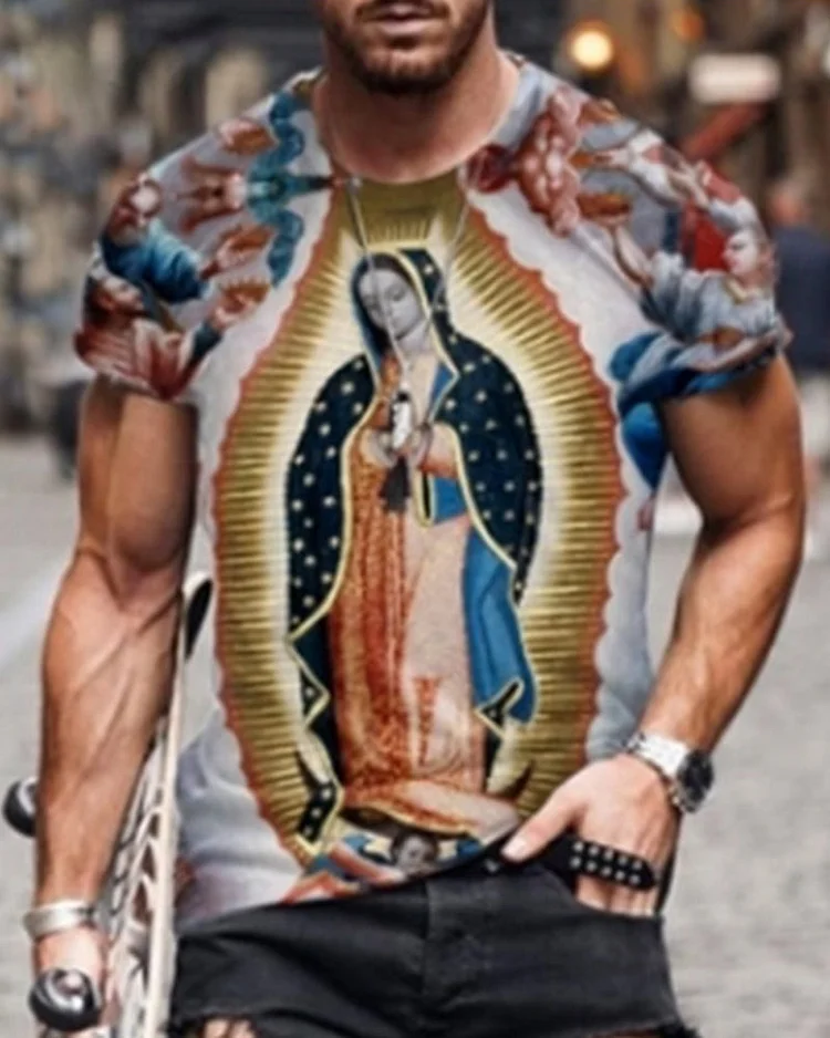 Graphic Digital Print Men's T-shirt