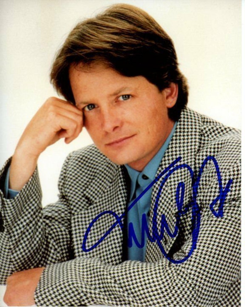 Michael j. fox signed autographed family ties alex p. keaton Photo Poster painting