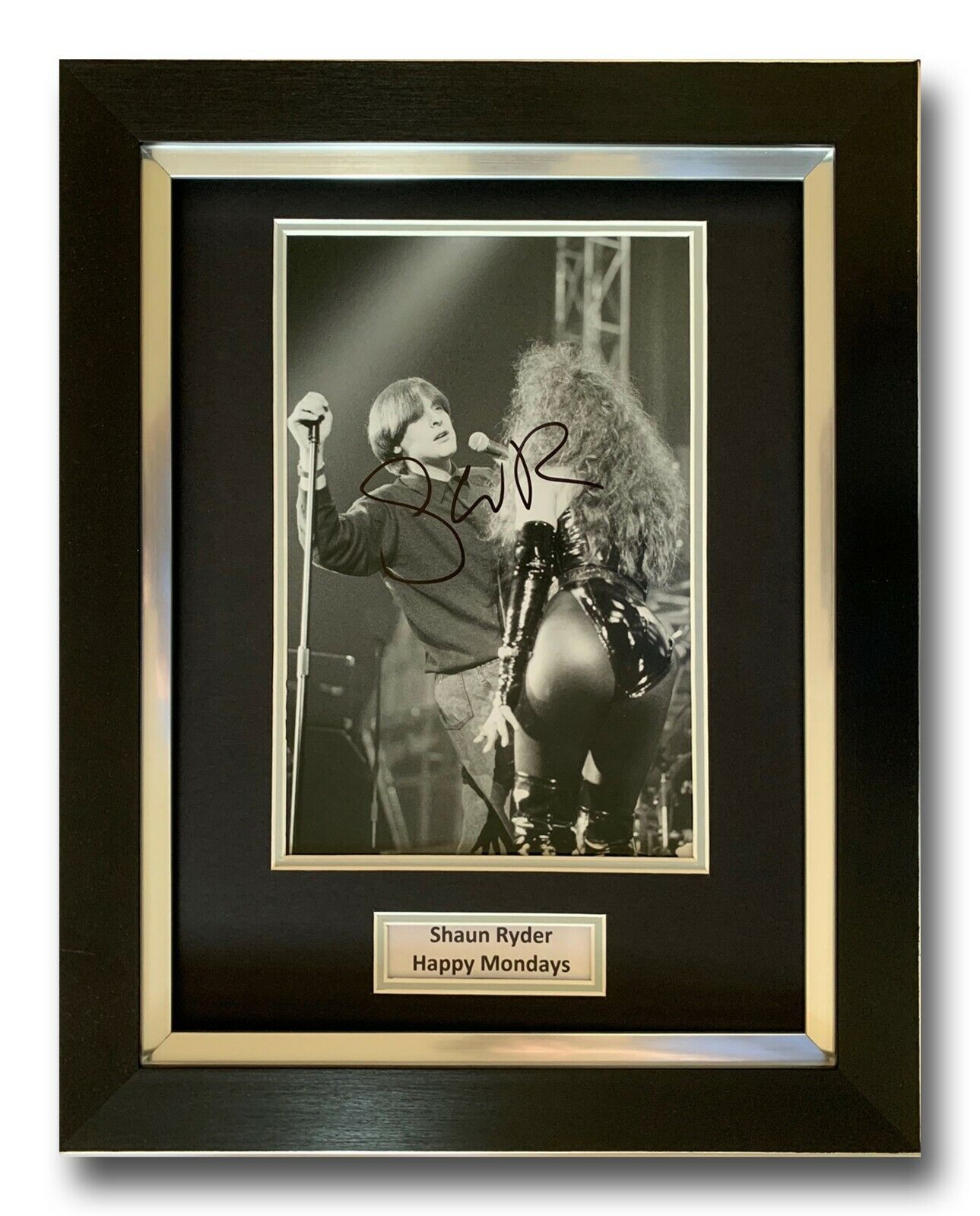 SHAUN RYDER HAND SIGNED FRAMED Photo Poster painting DISPLAY - HAPPY MONDAYS - MUSIC AUTOGRAPH .