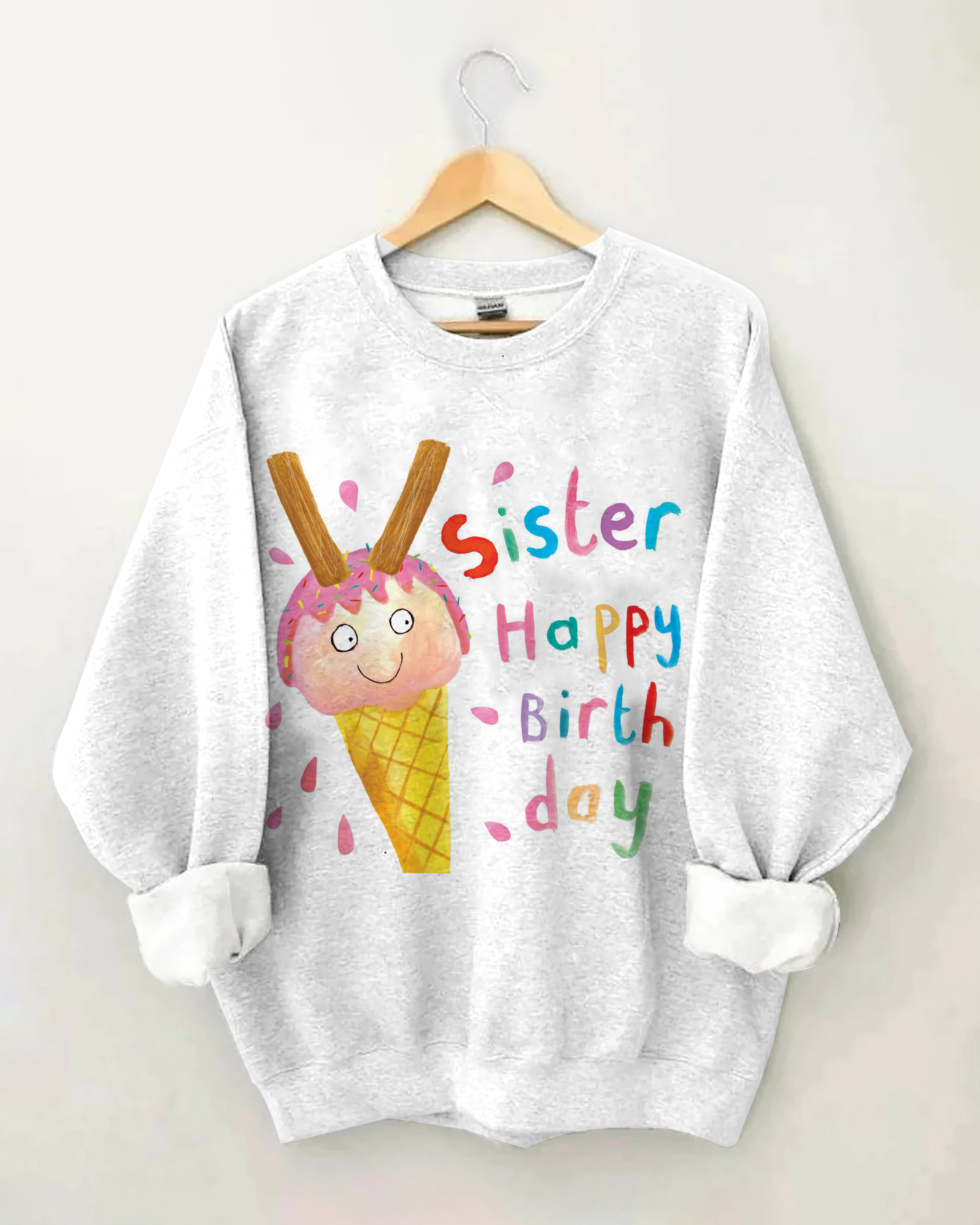 Sister Birthday Cotton Long Sleeve Sweatshirt
