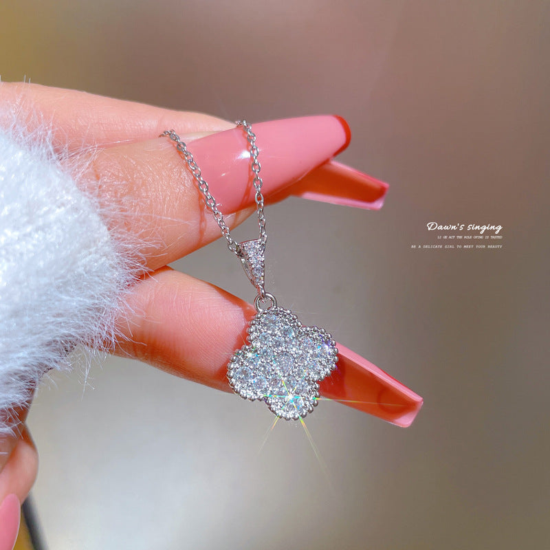 2 Pieces Minimalist Geometric Titanium Steel Diamond Inlay Necklaces