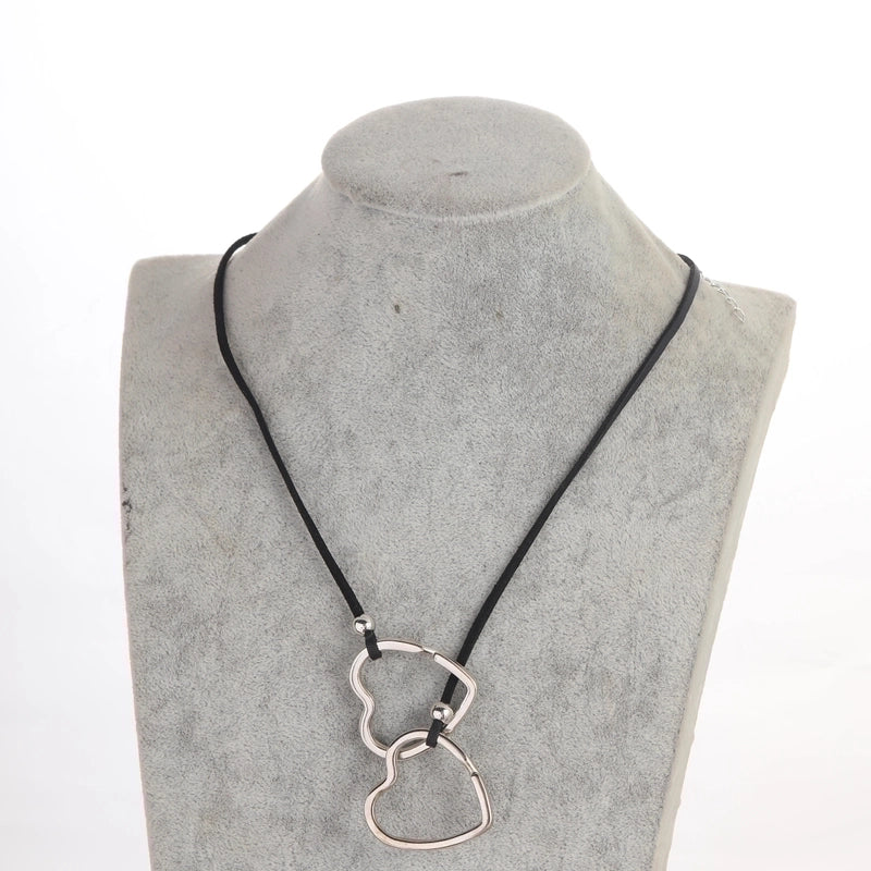 Commute Heart Shape Alloy Wax Rope Irregular Men's Pendant Necklace