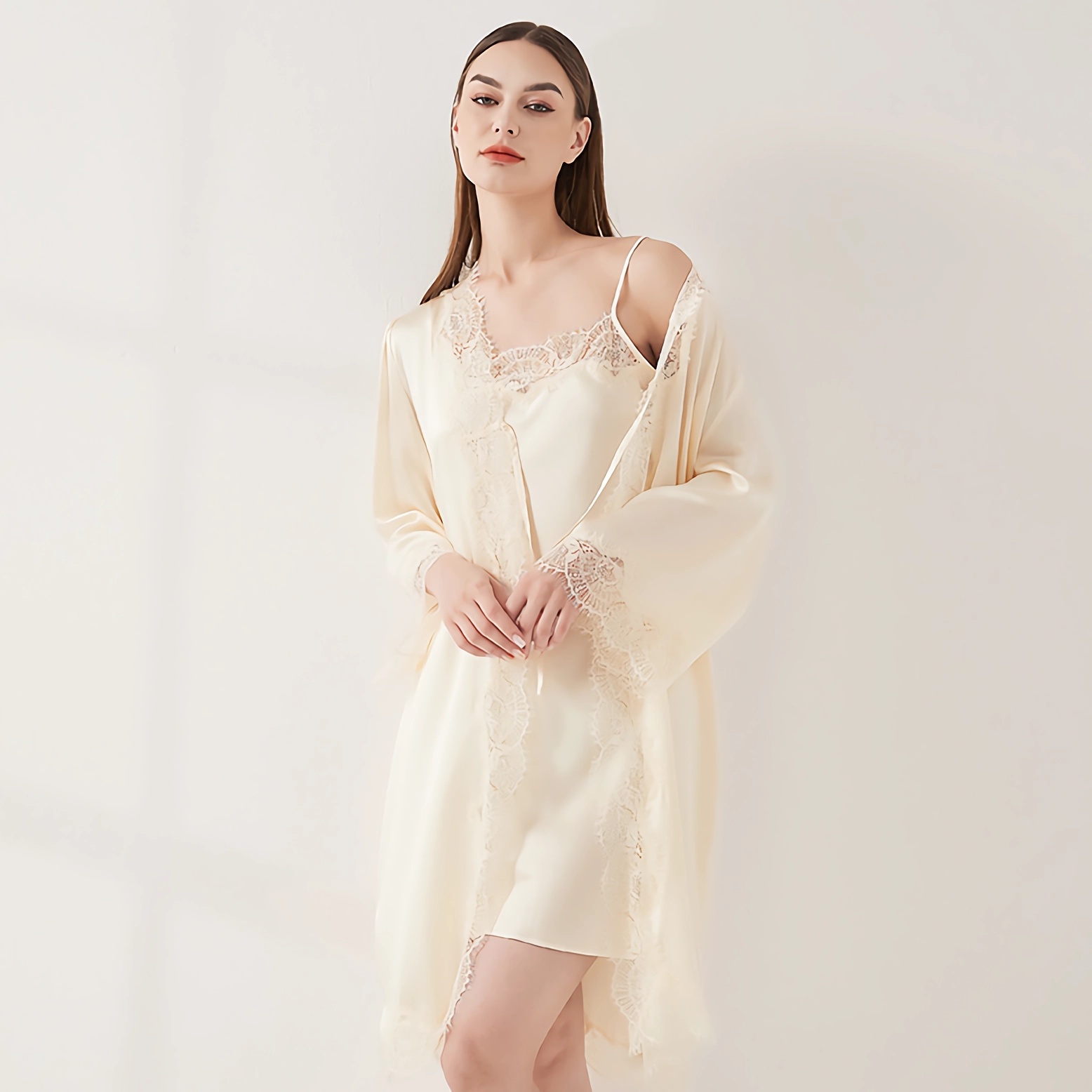Silk Nightgown And Robe Set Women's Loose Fit REAL SILK LIFE