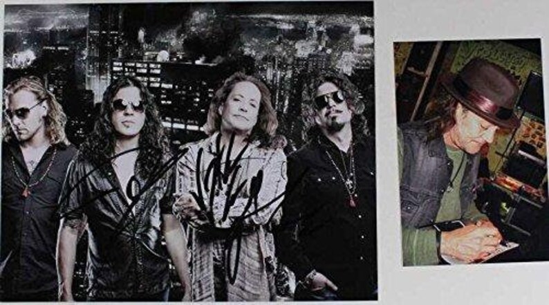 Jake E. Lee's Red Dragon Cartel Group Signed Autographed Glossy 8x10 Photo Poster painting w/ Proof Photo Poster paintings