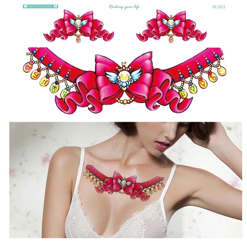 1Piece Temp Body Art Lower Back Temporary Tattoos Fantasy Fake Tattoo for Women Girls Adult Butterfly Flower Waterproof Stickers