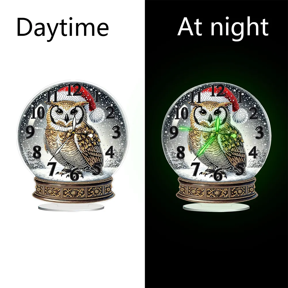 Christmas Crystal Ball Design 2D Flat Acrylic DIY Diamond Painting Clock Kit