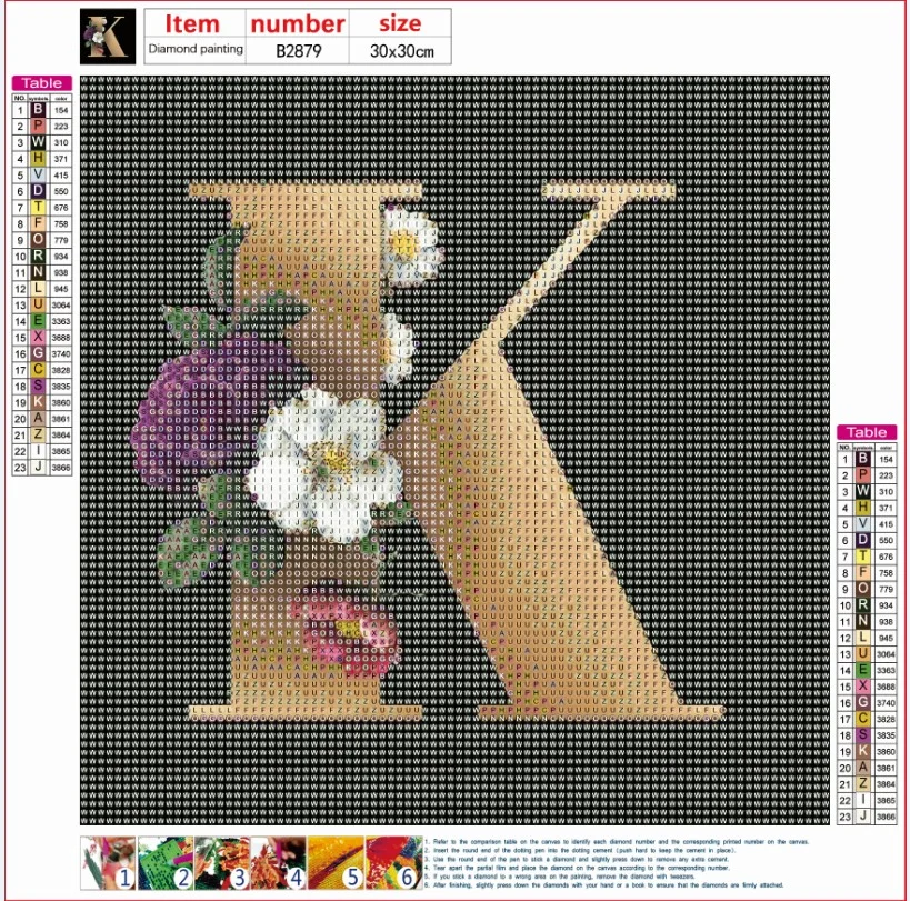 Diamond Painting - Full Round Drill - Flower Alphabet(30*30cm)