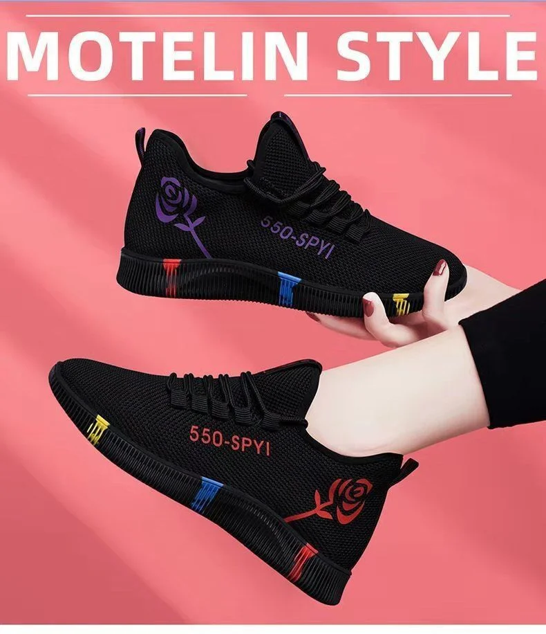 Women&#39;s Breathable Non-slip Platform Fashion 2022 Autumn New Casual Shoes Korean Running Shoes Black Sneakers shoes for women