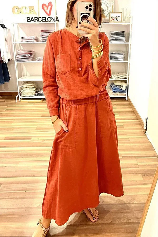 Women Solid Color Comfy Dress Suit