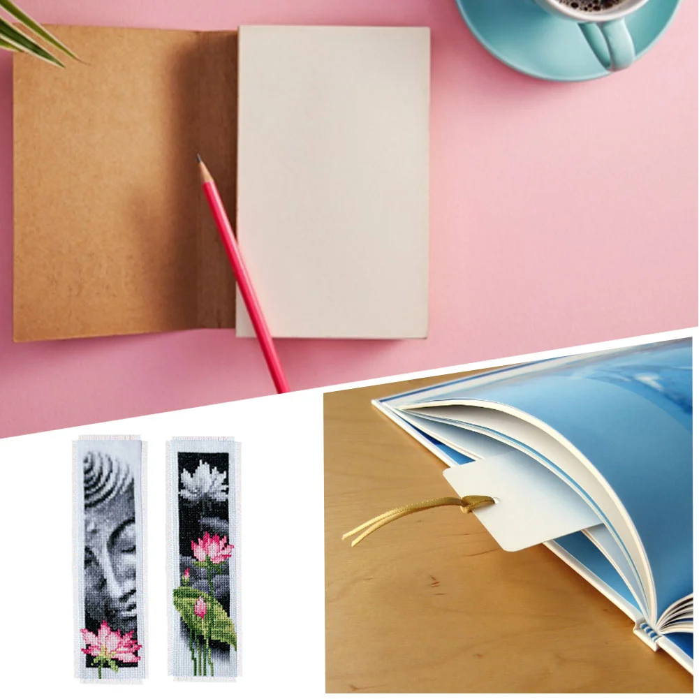 14ct 2-Strand Double-sided Counted Cross Stitch Bookmark - Flower Buddha(18*6cm)