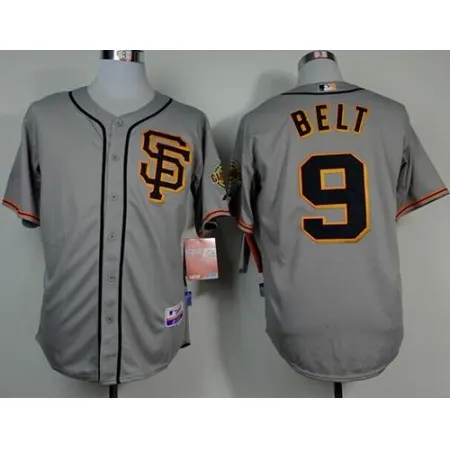 Giants #9 Brandon Belt Grey Road 2 Cool Base Stitched MLB Jersey