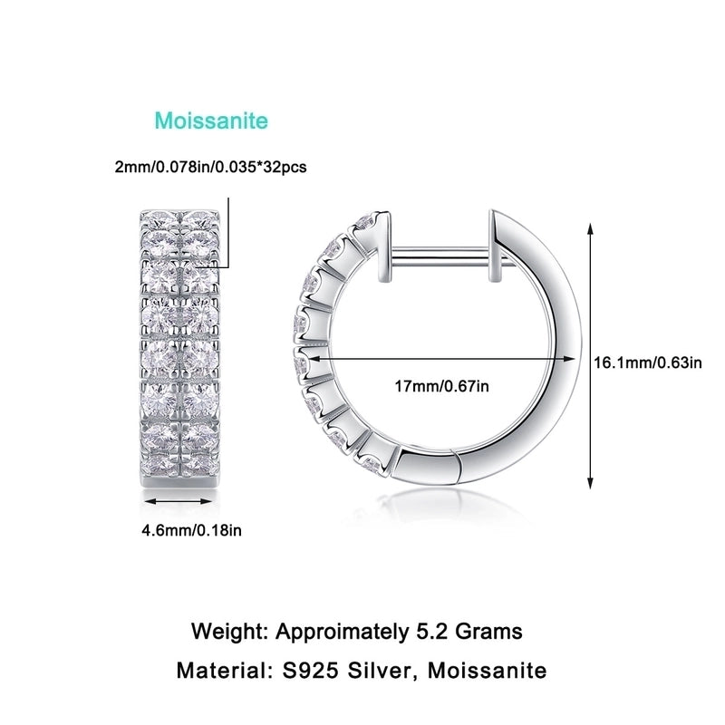 1 Pair 925 Sterling Silver Moissanite GRA Certificate Geometric Earrings