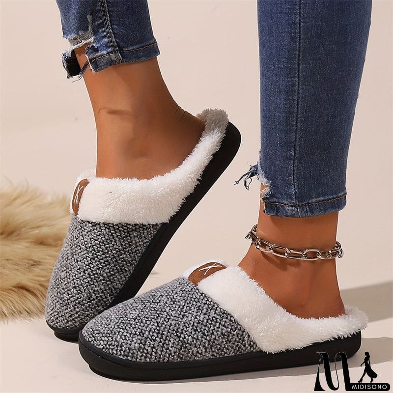 MidiSono - Comfortable Fleece Lined Home Slippers for Women Men