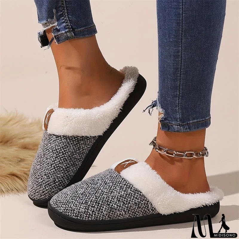 MidiSono - Comfortable Fleece Lined Home Slippers for Women Men